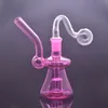 Hand Smoking Water Pipe Glass Bong Dab Rig Hookahs Recycler Bubbler with 14mm Male Dry Herb Bowl Smoking Accessories 2pcs