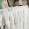 Curtain 1pcs Embroidered Flowers Half With Tassels Mesh Lace Tube Valance For Kitchen Deco Cafe Window Size Customize