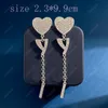 Diamond Dangle Earrings Designer For Women Jewelry Size 2.9*9.9cm Fashion Big Letter Love Earring Silver Luxurys Stud Ear Ring With Box