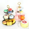 Dishes Plates 3 Tiers Cake Tray Holiday Party Stand Fruit Plate Dessert Candy Dish Selfhelp Display Home Table Decoration Trays 230221