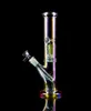 Vidro colorido alto bong hookahs bubbler copo tubos de água heady dab rigs reciclador bongos de água com tigela de 14mm 32cm