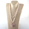 Pendant Necklaces MOODPC Fashion Women Pearl Jewelry 8-9mm Knotted Freshwater Shell