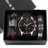 Armbandsur Watch for Men Business Casual Wristwatch Quartz Kalender Datum Läder Wolf Armband och Set Gift Reloj Hombrewristwatches Bert2