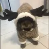 Costumi per gatti Vestiti per cani Costume natalizio Maglione Renna Tuta Gattino Pet Abbigliamento per cani Gatti Inverno Cappotto con cappuccio caldo