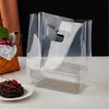 Sacchetto di plastica per imballaggio di prodotti da forno per torte di pane per scatola di torte, borsa da asporto Borsa trasparente trasparente con manico