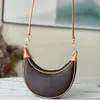 Hobo Loop Bag Vrouwen Designer Crossbody Handtas Purse Croissant-kettingzakken Halfmoon onderarm portemonnees grote capaciteit totes Verwijderbare ritssluiting Bruine schouder