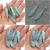 Charms Naturel Gem Pierre Pendentif Épée Forme Amazonite Pour La Fabrication De Bijoux Diy Collier Boucles D'oreilles Accessoires Taille 12X48Mmcharms Dh0Uu