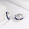 Bagues de cluster Couple Argent Couleur Epoxy Peint Soleil et Lune Bague réglable Mode Tendance Bijoux Cadeau J436