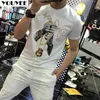 Herr t-shirts herrar t-shirts skinande lyxiga heta mode man streetwear casual kortärmad tee merceriserad bomull högkvalitativ manlig topp z0221