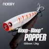 Fishing Hooks Noeby 105mm 24g Topwater Popper Lures Wobblers Long Casting Artificial Hard Baits Saltwater Freshwater 230221