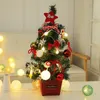 Juldekorationer 50cm60cm90cm Golden Red Package Tree Festival Mini Desktop With Lights Holiday Party Decoration Gifts