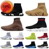 Stövlar Nyaste 2023 Designer Herr Dam Randiga Sock Skor Speed 2 ,0 Man Stor storlek Us Uk 11 12 13 Utomhus Sports Boots Triple Black Nude Beige Dark