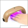 Nageldrogers Groothandel 9W USB -lijn Mini LED -lamp draagbare nagels droger regenboogvormige uitharding voor UV -gel Poolse kunst ook dhwyj