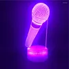 Nattljus 3D -ljus för barn Mikrofon illusionslampa med 16 färger som byter och fjärrdiskdekorationer tonåringflickor eller pojkar