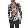 Мужские повседневные рубашки винтажные пейсли Принт гавайской рубашка мужская шикарный кешью цветочный лацка с длинными рукавами. Случайные хип
