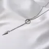Pendant Necklaces Geometric Cone Y Chain Necklace Silver Color Lariat Chic Minimalist Women Jewelry