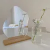 Objetos decorativos Figuras insere o espelho de maquiagem ondulado com quarto de base coreana mesa irregular de mesa sem aro de beleza de casa de decoração de casa suprimentos Espejo 2302221