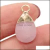 Charms натуральный камень капля воды розовая Quartz Lapis Lazi Burquoise Opal Pendant Diy для браслетных сережков ожерелье