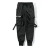 Männer Hosen Männer Cargo Schwarz Bänder Block MultiPocket Harem Jogger Harajuku Sweatpant Hip Hop Casual Männliche Hosen 230221