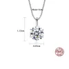 Europeisk minimalistisk stil Mosan Diamond S Sier Pendant Fashion Women Super Sparkle Gemstone Box Chain Halsbandsmycken