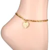 Anklets guldpläterade ankelarmband hjärtat initial brev ankel för flickor kvinnor smycken