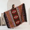 Blankets Christmas Tassel Knitted Beach Picnic Outdoor Camping Blanket Ethnic Bohemian Striped Plaid for Beds Sofa Mats 230221