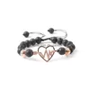 Beaded New Style Natural Volcanic Stone Micro Inlaid With Haoshi Love Energy Bracelet Hand Woven String Adjustable Lava Bra Dh1Xz