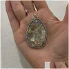 Charms Tropfenförmige Abalone-Muschel, klebriger Diamant, modischer Anhänger, Halskette, Armband, Schmuck, verwendet für DIY-Herstellung, Größe 33 x 47 mm, Tropfen Dhb4I