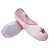 Bühnenkleidung Kinder Pailletten Stickerei Ballettschuhe Satin Voll-/Geteilte Sohle Tanz für Mädchen Rosa Schleife/Krone Ballerina Hausschuhe