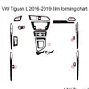 Bilklistermärken för Tiguan L Interiör Central kontrollpanel Dörr Handla kolfiberdekaler Styling Accessorie Drop Delivery Mobiles Mo DHQL9