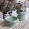 Cat Bowls & Feeders Ceramic Bowl Dog Puppy Feeder Feeding And Eating Food Water Elevated Raise Dish Goods For Cats Pet Supplies Accessories