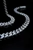 Super September Hip Hop Jewelry Bling VVS Moissanite Cuban Link Double Row Diamonds Sterling Sier Pass Tester Chain