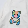 Mens Hoodies Fashion Cartoon Colored Bear Printing Hoodies Jacket Män kvinnor Casual Sweatshirts 2 Färger Storlek M-5XL