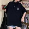 Women's T Shirts Vitality School Polo Shirt Korean Kawaii Seal Short-Sleeved T-Shirt Ulzzang Tee Clothes Summer Vintage Black Clothing For