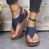 Sandals Rimocy Fashion Clip Toe Wedge Women Summer Platform Rome Sandalias Mujer Plus Size 44 Thick Sole Beach Shoes Ladies 230220