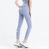 LL Kvinnor Yoga Leggings Byxor Fitness Push Up Övning Löpning med sidoficka Gym Seamless Peach Butt Tight Byxor