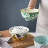 Kommen rijstkom huishouden creatief pastoraal keramisch servies Japans soepontbijt high foot diner