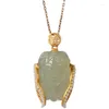 Pendant Necklaces S925 Sterling Silver Gold-Plated Natural Ian Jade Female Knows Golden Cicada Niche Design