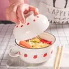 Kommen kom Japanse ramen keramische soep deksel noedel pasta cup handgrepen graan onmiddellijk fruit miso salade mixen servies schotel