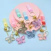 Keychains Fashion Creative Jelly paljetter Butterfly Key Chain Delicate Lovely Lovers Ryggsäck Pendant Accessories Jubileumsgåva