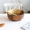 Bowls Kitchen Wooden Tableware Calabash Wood Round Dinnerware Housewarming Gifts Soup Container Meal Prep Bowl