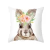 Fête de pâques taie d'oreiller peau de pêche lapin oeuf lapin oreiller housse de coussin 18x18 pouces printemps événement décoration de la maison