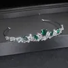Tiaras Green Zircon Tiaras and Crowns For Girl Luxury Crystal Rhinestone Tiara Wedding Bridal Hair Jewelry Accessories Women Headpiece Z0220