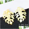 Charms 1Pair Yellow Shell Leaf Madreperla Monstera Ceriman Ciondolo Mop Fai da te Collana Orecchini Ciondola Foglie Creazione di gioielli Dhn06