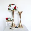 Feestdecoratie 10 trompetvormige vazen ​​Gold Glass Delicaat voor trouwtafels Tabel Centerpieces Evenementen Home Decor