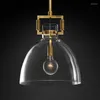 Pendant Lamps RH Lighting Personality Restaurant Full Copper Chandelier American Simple Glass Study