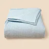 Новорожденные вафельные вязаные одеяло детское пленка муслиновые пеленки одеяла мягкое дышащее детское одеяло детские аксессуары рождены вещи