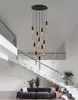 Modern LED Chandelier Light Bubble Acrylic Stair Long Chandelier for Living Room Kitchen Restaurant Loft Bar