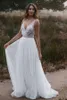 2023 Boho sukienki ślubne suknia ślubna Deep v Szyjka Clee Ceile Tiul A Line Ruched Pleats Długość podłogi Niestandardowy Plus Size Beach Vestido de Novia
