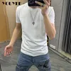 T-shirt da uomo Magliette da uomo a maniche corte Moda giovanile Stampato Top maschili Camicia inferiore in cotone mercerizzato Abbigliamento uomo 2023 Stile estivo M7XL Z0221